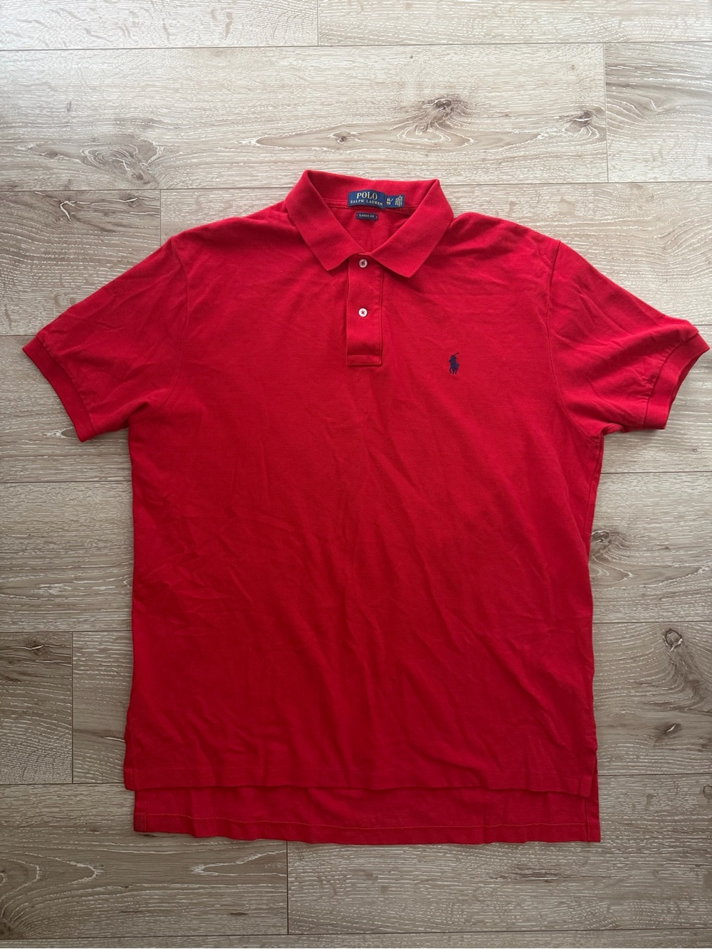 Ralph Lauren Red Polo Shirt with Navy Pony